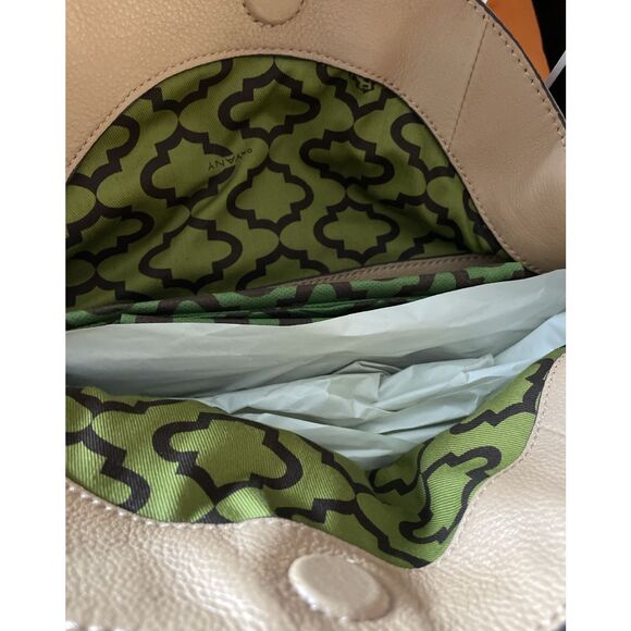 NWT's  orYANY Bristol Leather Fringe Hobo Bag in Tan Nude with Stud Detail Large - Picture 3 of 4